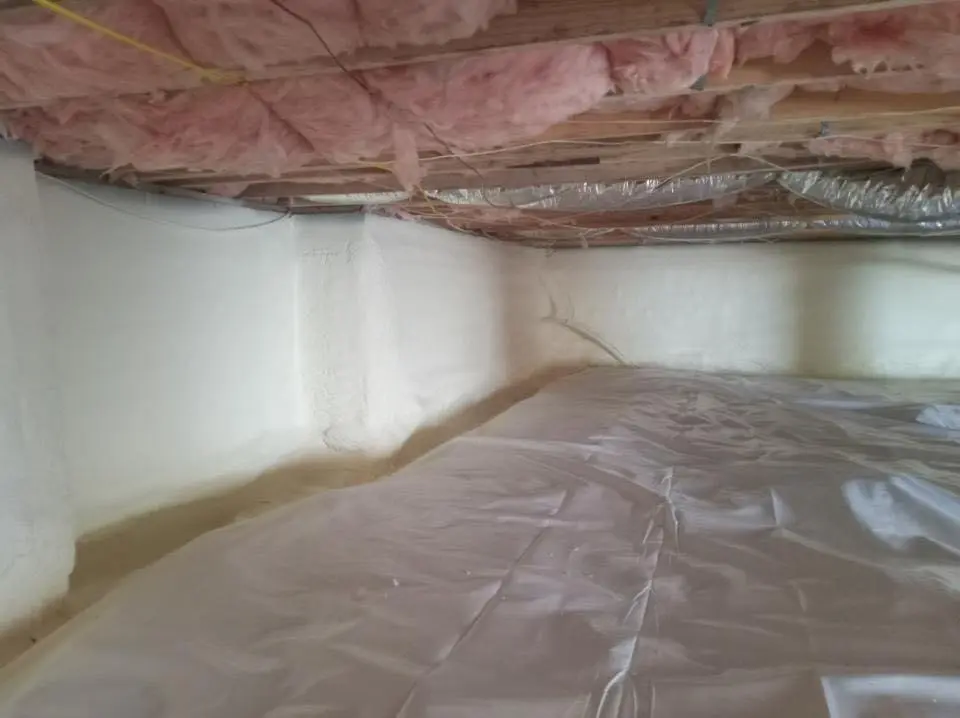 Crawl space encapsulation with closed-cell spray foam for Metal Roof Coating in Spring Valley